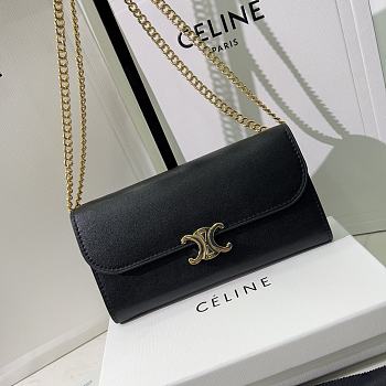 Celine Chain Bag Black Size 19 x 10.5 x 3.5 cm