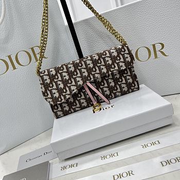 Dior Woc Chain Bag Brown Size 19 x 10.5 x 3.5 cm