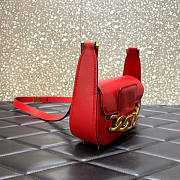 Valentino Vlogo Chain Small Calfskin Shoulder Red Bag Size 20 x 12 x 6 cm - 6