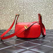 Valentino Vlogo Chain Small Calfskin Shoulder Red Bag Size 20 x 12 x 6 cm - 4