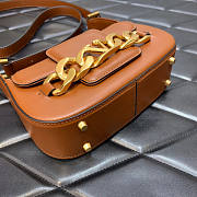 Valentino Vlogo Chain Small Calfskin Shoulder Brown Bag Size 20 x 12 x 6 cm - 4
