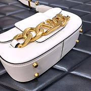 Valentino Vlogo Chain Small Calfskin Shoulder White Bag Size 20 x 12 x 6 cm - 4
