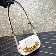 Valentino Vlogo Chain Small Calfskin Shoulder White Bag Size 20 x 12 x 6 cm - 2