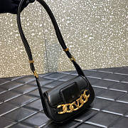 Valentino Vlogo Chain Small Calfskin Shoulder Black Bag Size 20 x 12 x 6 cm - 6