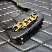 Valentino Vlogo Chain Small Calfskin Shoulder Black Bag Size 20 x 12 x 6 cm - 5