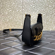 Valentino Vlogo Chain Small Calfskin Shoulder Black Bag Size 20 x 12 x 6 cm - 4