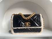 Chanel 19 Shearling Lambskin Black Flap Bag Size 26 cm - 1