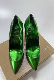 Louboutin Green Hot Chick Metallic Heels 10 cm - 6