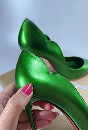 Louboutin Green Hot Chick Metallic Heels 10 cm - 5