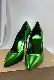 Louboutin Green Hot Chick Metallic Heels 10 cm - 4