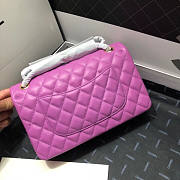 Chanel Flap Bag Lambskin In Purple Gold Hardware Size 25.5 cm - 2