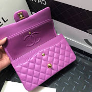 Chanel Flap Bag Lambskin In Purple Gold Hardware Size 25.5 cm - 3