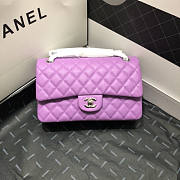 Chanel Flap Bag Caviar In Purple Silver Hardware 01 Size 25.5 cm - 1