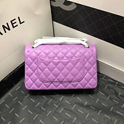 Chanel Flap Bag Caviar In Purple Silver Hardware 01 Size 25.5 cm - 5