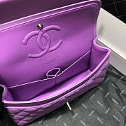 Chanel Flap Bag Caviar In Purple Silver Hardware 01 Size 25.5 cm - 3