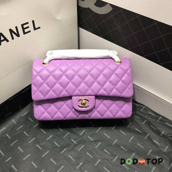 Chanel Flap Bag Caviar In Purple Gold Hardware Size 25.5 cm - 1