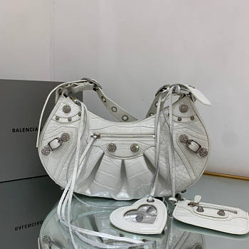 Balenciaga Women's Le Cagole Small Shoulder Bag White Size 33 x 16 x 8 cm