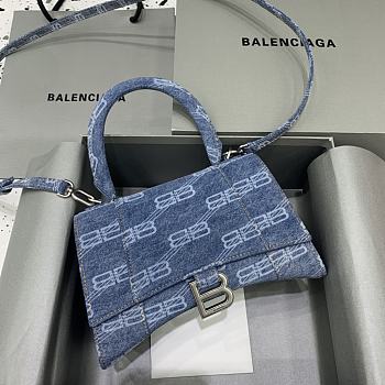 Balenciaga Hourglass Bag Denim Size 23 x 10 x 14 cm