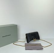Balenciaga Hourglass Croc-Effect Leather Shoulder Bag Size 19 × 12 × 5 cm - 3