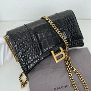 Balenciaga Hourglass Croc-Effect Leather Shoulder Bag Size 19 × 12 × 5 cm - 2