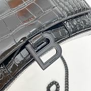 Balenciaga Hourglass Croc-Effect Leather Shoulder Bag Full Black Size 19 × 12 × 5 cm - 5