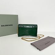 Balenciaga Hourglass Croc-Effect Leather Shoulder Bag Green Size 19 × 12 × 5 cm - 6