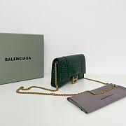 Balenciaga Hourglass Croc-Effect Leather Shoulder Bag Green Size 19 × 12 × 5 cm - 5