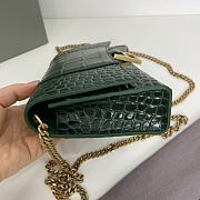 Balenciaga Hourglass Croc-Effect Leather Shoulder Bag Green Size 19 × 12 × 5 cm - 4