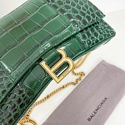 Balenciaga Hourglass Croc-Effect Leather Shoulder Bag Green Size 19 × 12 × 5 cm - 2