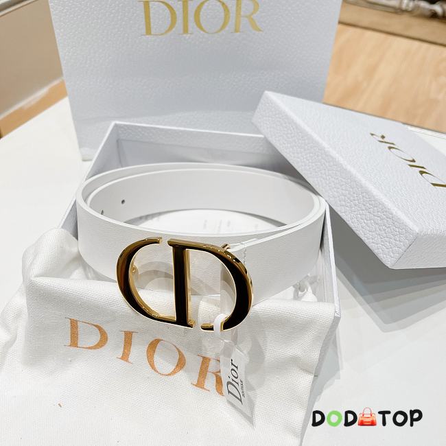 Dior Belt 3.5 cm In White/Black/Blue - 1