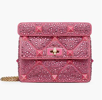 Valentino Garavani Roman Stud Bag Pink Limited Size 16 x 25 x 10 cm
