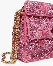 Valentino Garavani Roman Stud Bag Pink Limited Size 16 x 25 x 10 cm - 4