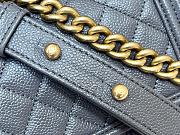 Chanel Boy Bag Mini Grey Caviar Size 15 x 10 x 6 cm - 5
