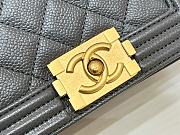 Chanel Boy Bag Mini Grey Caviar Size 15 x 10 x 6 cm - 4