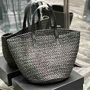 YSL Women Panier Medium Bag in Crochet Raffia Black Size 48 x 30 x 26 cm - 5