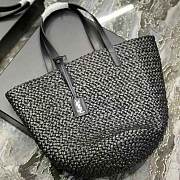 YSL Women Panier Medium Bag in Crochet Raffia Black Size 48 x 30 x 26 cm - 6