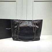 YSL Women Large Niki Shopping Bag Crinkled Quilted Black Size 34.5 x 28 x 11 cm - 1