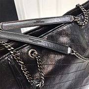 YSL Women Large Niki Shopping Bag Crinkled Quilted Black Size 34.5 x 28 x 11 cm - 6