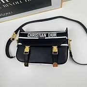 Dior Small Diorcaro Bag Black and White Smooth Calfskin Size 23 x 15 x 8 cm - 3