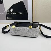 Dior Small Diorcaro Bag Black and White Smooth Calfskin Size 23 x 15 x 8 cm - 4
