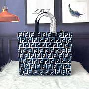Fendi Shopper Glazed Canvas FF Tote Bag Size 41 cm - 2