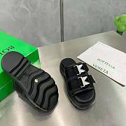 Bottega Veneta Women Flash Padded Technical Fabric Flat Sandals-Black/Green/White - 4