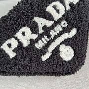 Prada Women Terrycloth Pouch with Embroidered Lettering Logo-Black Size 14 x 5 cm - 2
