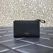 Valentino Women Gaby Small Envelope Wallet in Quilted Lambskin-Black Size 13 x 10 x 3 cm - 2