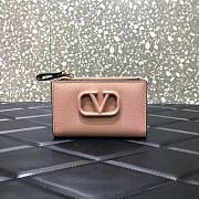 Valentino Women Gaby Small Envelope Wallet in Quilted Lambskin-Pink Size 13 x 10 x 3 cm - 1