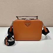 Prada Men Brique Saffiano Leather Bag-Orange Size 16 x 6 x 22 cm - 1