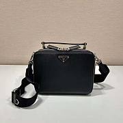 Prada Men Brique Saffiano Leather Bag-Black Size 16 x 6 x 22 cm - 1
