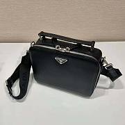 Prada Men Brique Saffiano Leather Bag-Black Size 16 x 6 x 22 cm - 2