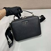 Prada Men Brique Saffiano Leather Bag-Black Size 16 x 6 x 22 cm - 5