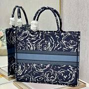 Dior Large Book Tote Blue Dior Roses Embroidery Size 42 x 35 x 18.5 cm - 6